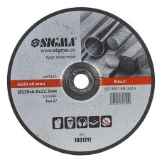 Круг зачистной по металлу Sigma 1931711 230х6.0х22.2мм