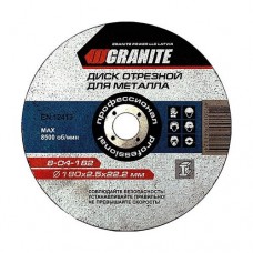 Диск абразивный отрезной Granite 8-04-123 по металлу и нержавейке 125х1.2х22.2мм