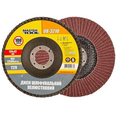 Купить Диск шлифовальный лепестковый конусный Mastertool 08-3210 Т29 зерно 100 125x22мм Инструмент и оборудование