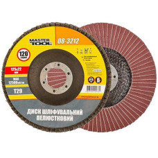 Купить Диск шлифовальный лепестковый конусный Mastertool 08-3212 Т29 зерно 120 125x22мм Инструмент и оборудование