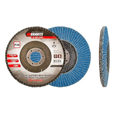 Диск шлифовальный лепестковый конусный Mastertool 8-32-036 Zirconia Т29 зерно 36 125x22мм Купить Диск шлифовальный лепестковый конусный Mastertool 8-32-036 Zirconia Т29 зерно 36 125x22мм Инструмент и оборудование