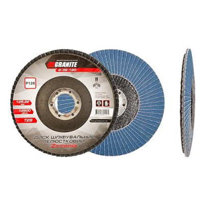 Купить Диск шлифовальный лепестковый конусный Mastertool 8-32-120 Zirconia Т29 зерно 120 125x22мм Инструмент и оборудование