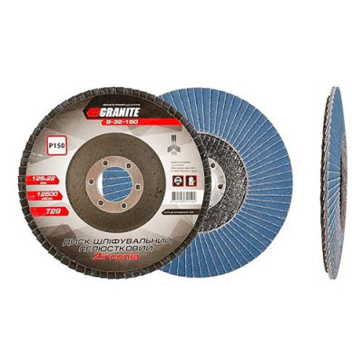 Купить Диск шлифовальный лепестковый конусный Mastertool 8-32-150 Zirconia Т29 зерно 150 125x22мм Инструмент и оборудование