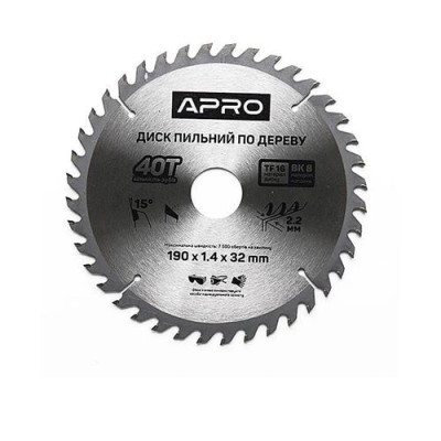 Диск пильный по дереву Apro 830175 190х32х40T Купить Диск пильный по дереву Apro 830175 190х32х40T Инструмент и оборудование