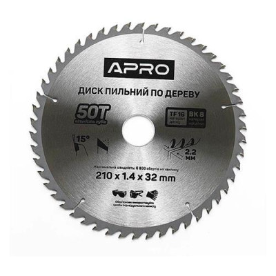 Купить Диск пильный по дереву Apro 830193 210х32х50Т Инструмент и оборудование