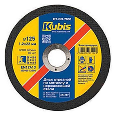 Купить Диск отрезной по металлу Kubis 07-00-7154 из нержавеющей стали 125х1.62х22 мм Инструмент и оборудование