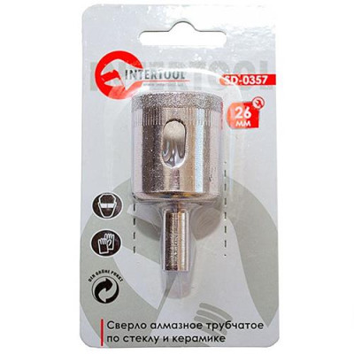 Купить Коронки трубчатые по стеклу и керамике Intertool SD-0357 26мм Инструмент и оборудование