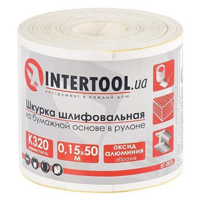 Купить Шлифовальная шкурка Intertool BT-0826 на бумажной основе К320 115мм 50м Инструмент и оборудование