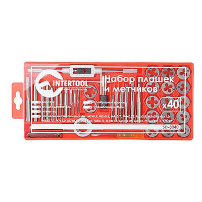 Купить Набор плашек Intertool SD-8040 M3-M12 и метчиков M3-M12 40шт Инструмент и оборудование