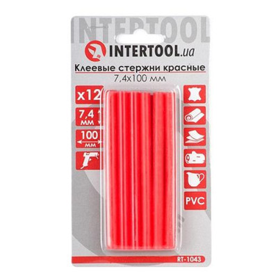 Комплект клеевых стержней Intertool RT-1043 7.4x100мм красные 12шт Купить Комплект клеевых стержней Intertool RT-1043 7.4x100мм красные 12шт Инструмент и оборудование