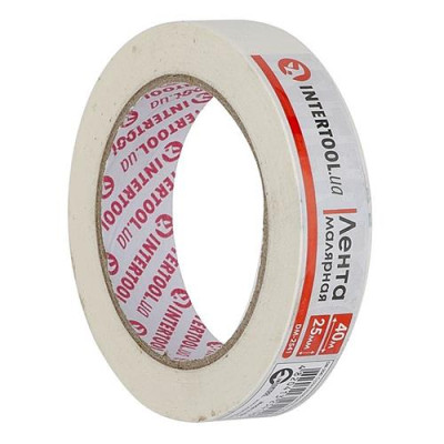 Купить Лента малярная Intertool DM-2541 25мм 40м белая 9шт Инструмент и оборудование