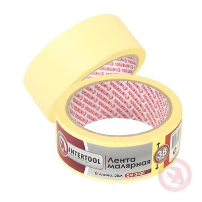 Купить Лента малярная Intertool DM-3820 38мм х 20м желтая 6шт Инструмент и оборудование
