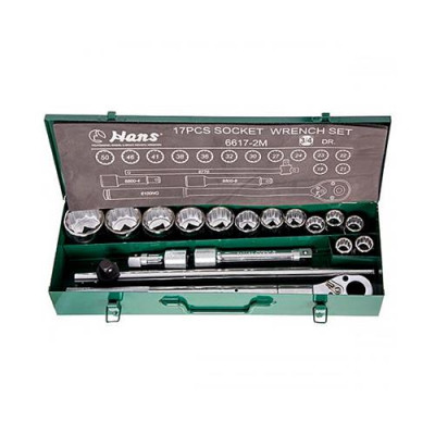 Купить Набор торцевых головок HANS 6617-2M 12PT 3/4" DR 19-50мм 12гр 17 предметов Инструмент и оборудование