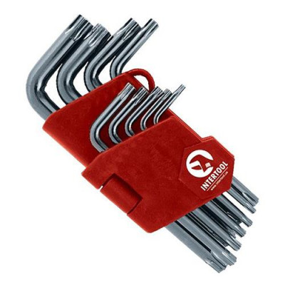 Купить Набор Г-образных ключей Intertool HT-1831 TORX с отверстием Т10-Т50 Cr-V Small 9 шт Инструмент и оборудование