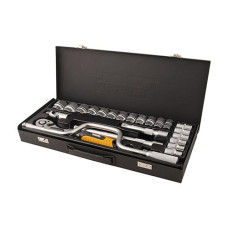 Купить Набор насадок торцевых и ключей Mastertool 78-4125 CrV 1/2" с трещеткой 72 зуба в метал. кейсе 24шт Инструмент и оборудование