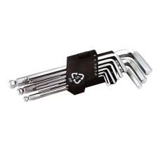 Купить Ключи шестигранные Mastertool 75-0957 CrV с шарообразным наконечником 1.5-10мм L74-172мм 9шт Инструмент и оборудование