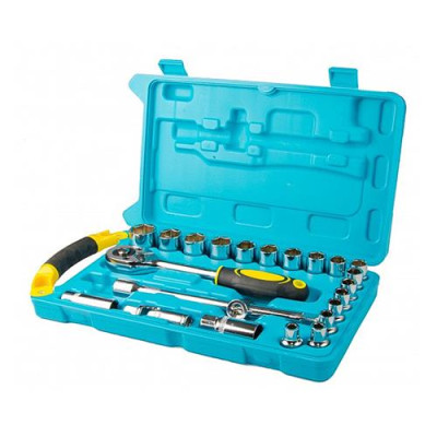 Купить Набор торцевых насадок Mastertool 78-6023 CrV 1/2" с трещеткой 24 зуба 23шт Инструмент и оборудование