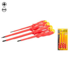 Купить Набор отверток диэлектрических Mastertool 40-1500 РН1x80 2x125 SL3x100 5.5x125 4шт Инструмент и оборудование