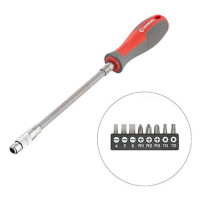 Отвертка с гибким удлинителем и комплектом насадок Intertool VT-3342 9шт