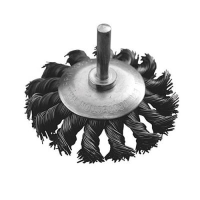 Купить Щетка конусная из плетеной проволоки Mastertool 19-9310 D100 со стержнем 1/4" Инструмент и оборудование