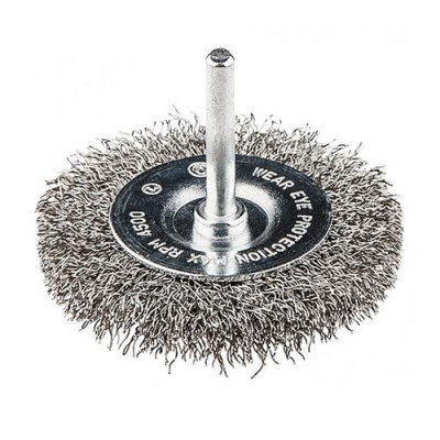 Щетка дисковая из рифленой проволоки Mastertool 19-9805 D50мм со стержнем 1/4" Купить Щетка дисковая из рифленой проволоки Mastertool 19-9805 D50мм со стержнем 1/4" Инструмент и оборудование