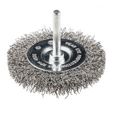 Купить Щетка дисковая из рифленой проволоки Mastertool 19-9807 D75мм со стержнем 1/4" Инструмент и оборудование
