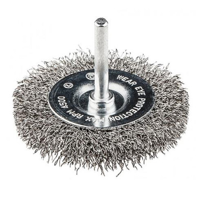 Купить Щетка дисковая из рифленой проволоки Mastertool 19-9807 D75мм со стержнем 1/4" Инструмент и оборудование
