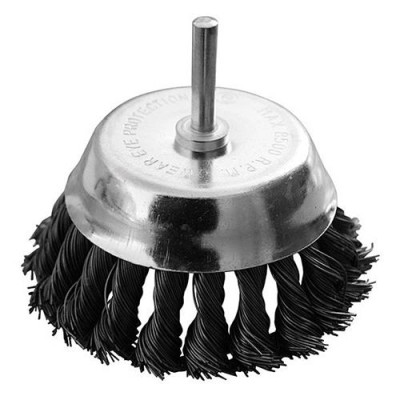 Купить Щетка торцевая из плетеной проволоки Mastertool 19-7307 D 75 со стержнем 1/4" Инструмент и оборудование