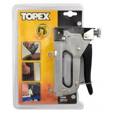 Степлер Topex с регулятором для скоб 4-14 мм хром