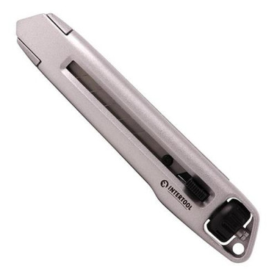 Нож металлический Intertool HT-0512 усиленный лезвие 18мм с винтовой фиксацией Купить Нож металлический Intertool HT-0512 усиленный лезвие 18мм с винтовой фиксацией Инструмент и оборудование