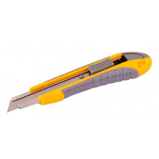 Купить Нож Mastertool 17-0111 18мм с металлической направляющей кнопочный фиксатор плюс 2 лезвия Инструмент и оборудование