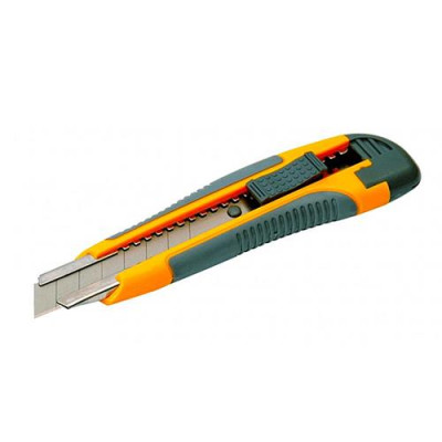 Купить Нож Mastertool 17-0119 18мм с металлической направляющей кнопочный фиксатор плюс 2 лезвия Инструмент и оборудование