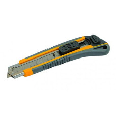 Купить Нож Mastertool 17-0183 18мм с металлической направляющей кнопочный фиксатор плюс 3 лезвия Инструмент и оборудование