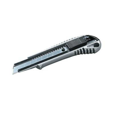 Нож Mastertool 17-0128 18мм металлический с направляющей кнопочный фиксатор Купить Нож Mastertool 17-0128 18мм металлический с направляющей кнопочный фиксатор Инструмент и оборудование