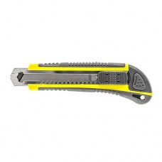 Нож H-Tools 17D183 пластиковый автозамок 3 лезвия 18мм с накладками