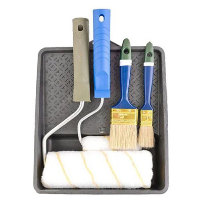 Купить Набор малярный №1 Master-Tool 92-8101 валик 2шт ручки 2шт кисточки 2шт плюс ванночка Инструмент и оборудование