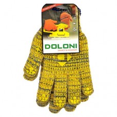 Перчатки рабочие Doloni артикул 4242 х/б с ПВХ покрытием размер 10 желто-серые 10 пар