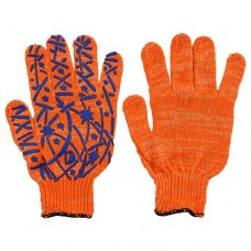 Перчатки трикотажные Елка с ПВХ покрытием 8" оранжевые 10 пар