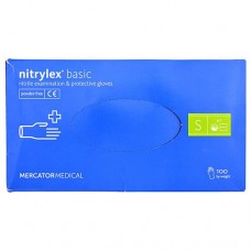 Перчатки медицинские Nitrylex basic нитриловые S синие 50 пар