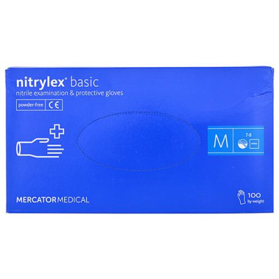 Купить Перчатки медицинские Nitrylex basic нитриловые M синие 50шт Инструмент и оборудование