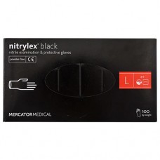 Перчатки медицинские Nitrylux black нитриловые L черные 50 пар