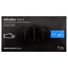 Перчатки медицинские Nitrylux black нитриловые M черные 50 пар