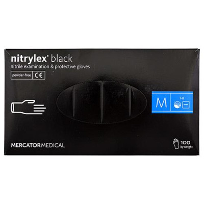 Купить Перчатки медицинские Nitrylux black нитриловые M черные 50 пар Инструмент и оборудование