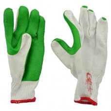 Перчатки рабочие для стекольщика х/б прорезиненные зеленые 12 пар