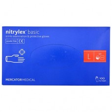Перчатки медицинские Nitrylex basic нитриловые L синие 50 пар