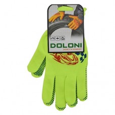 Перчатки Doloni для автомобилистов артикул 4110 с двухсторонним ПВХ покрытием зеленые 10 пар