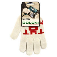 Перчатки Doloni артикул 4480/520 х/б с ПВХ покрытием белые 10 пар
