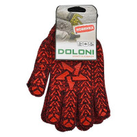 Перчатки Doloni Звезда арт 5601 синт. плюс х/б с односторонним ПВХ размер 10 5 пар красно-черные