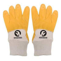 Перчатки Intertool SP-0110W х/б трикотаж покрытые нитрилом на ладони 10" 120пар желтые
