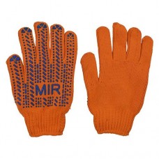 Перчатки рабочие Mir оранжевые синтетика с односторонним ПВХ